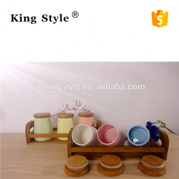 Ceramic Condiment Bottle with holder rack (KSW006)
