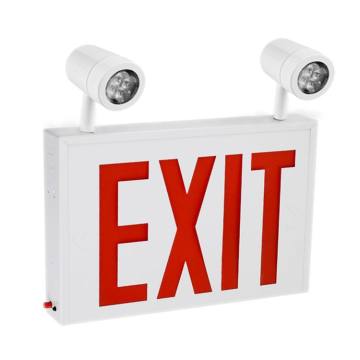 steel housing exit sign and emergency lighting combo