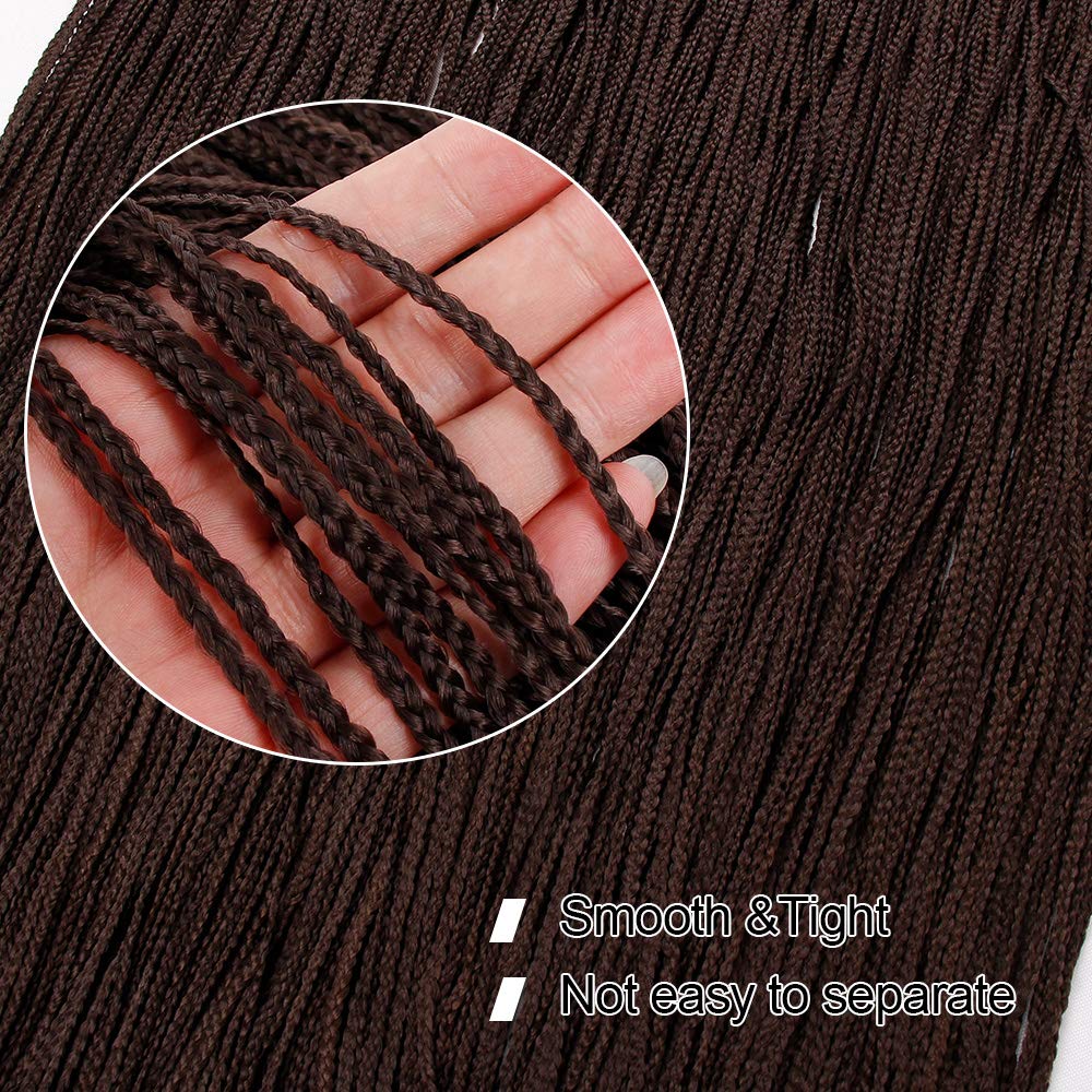 Wholesale Straight Zizi Box Crochet Hair Long And Thin Box Braiding Hair Solid Color Synthetic Fiber Black Gray Brown Purple