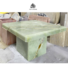 Natural Stone Square Green Marble Onyx Coffee Table