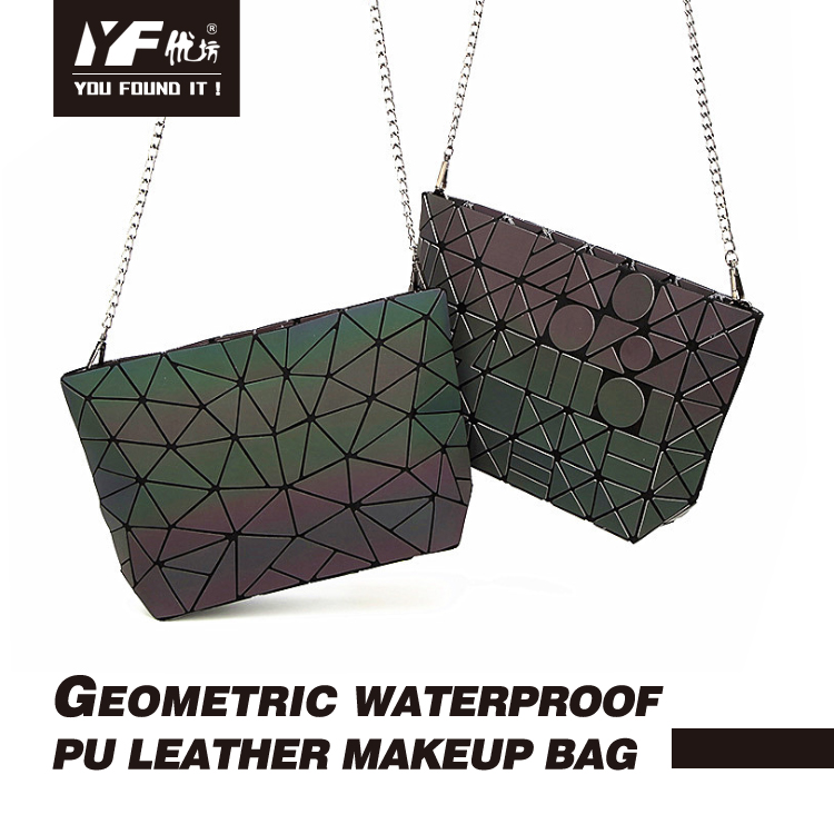Noctilucent PU fashion shoulder bag chain makeup bag
