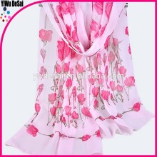 Different types of chiffon fabric prints plain scarf chiffon printed shawl