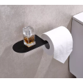 Multifunctional Matte Black Brass Toilet Paper Holder