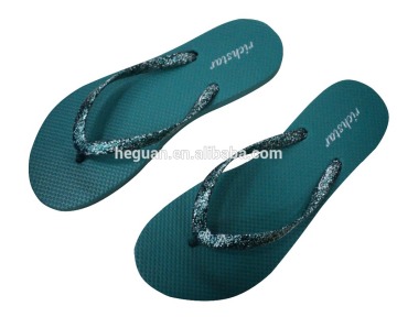 ladies glitter pvc strap flip flops/slippers/thongs(HG15016