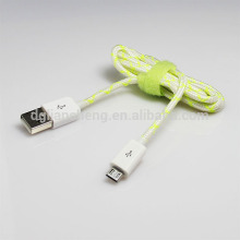 Colorful micro braided usb cable power cable