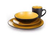 Many colors glazed stoneware round dinner plate set