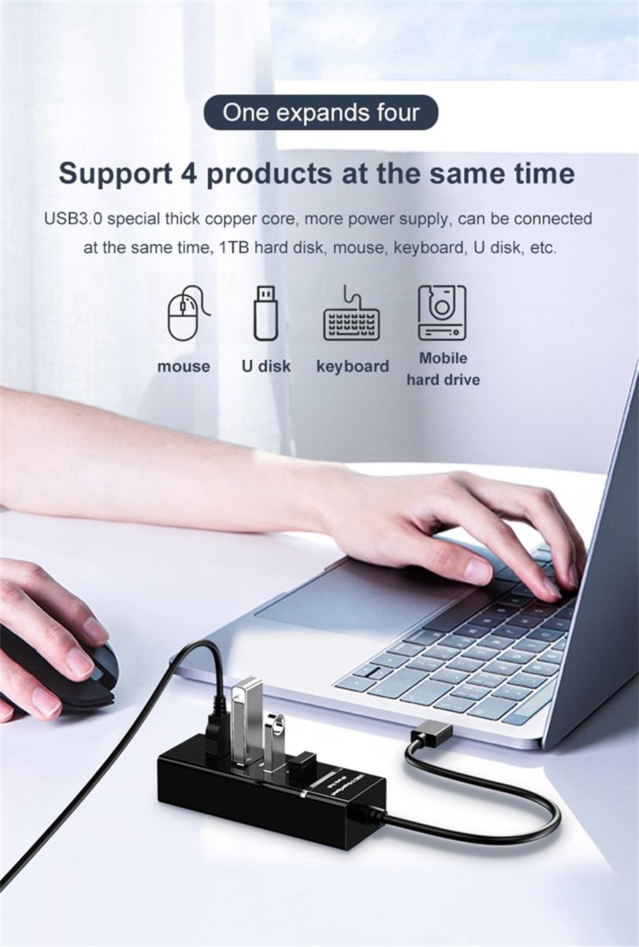  ports usb 3.0 high speed hub