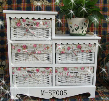 wicker storage cabinet& basket