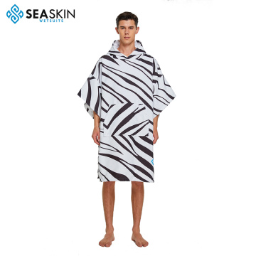 Seaskin personalizado impressão digital Microfiber adulto Surf Poncho Tonto com capuz Poncho