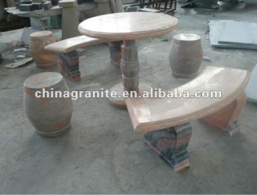 garden marble table and bench set