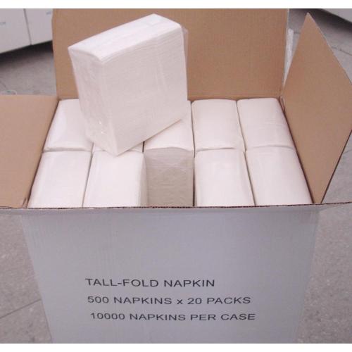 1-Ply White Paper Napkins Tall-Fold 7