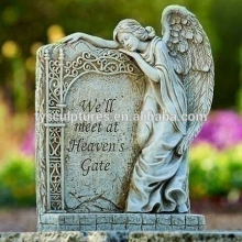 Hot sale stone carved marble engraving weeping angel tombstone