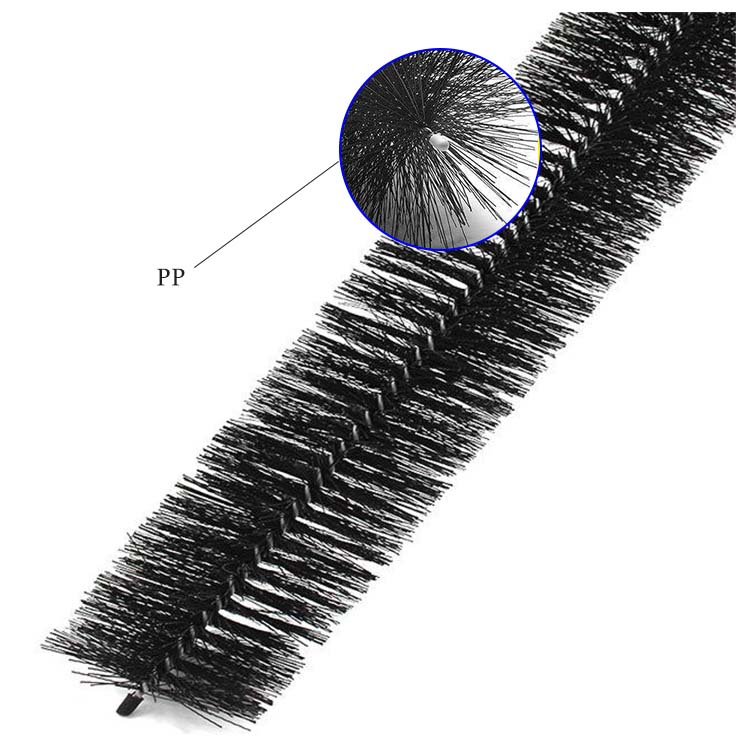 Chimney gutter cleaning brush for window eaves