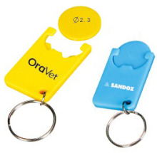 Coin Key Chain, Plastic Coin Holder, Promotion Key Ring, Coin Ring