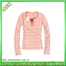 Strip Fashion Women T Shirt for Advertizing