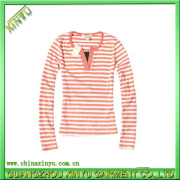 Strip Fashion Women T Shirt for Advertizing