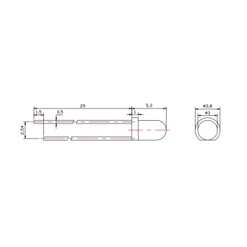 UV 365nm Purple LED 3mm Clear Lens