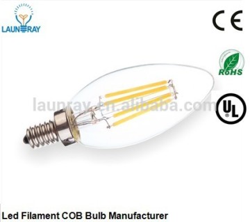 UL listed C35 2W Led Filament Candelabra lamp Dimmable 2W Warm White Candle lamp