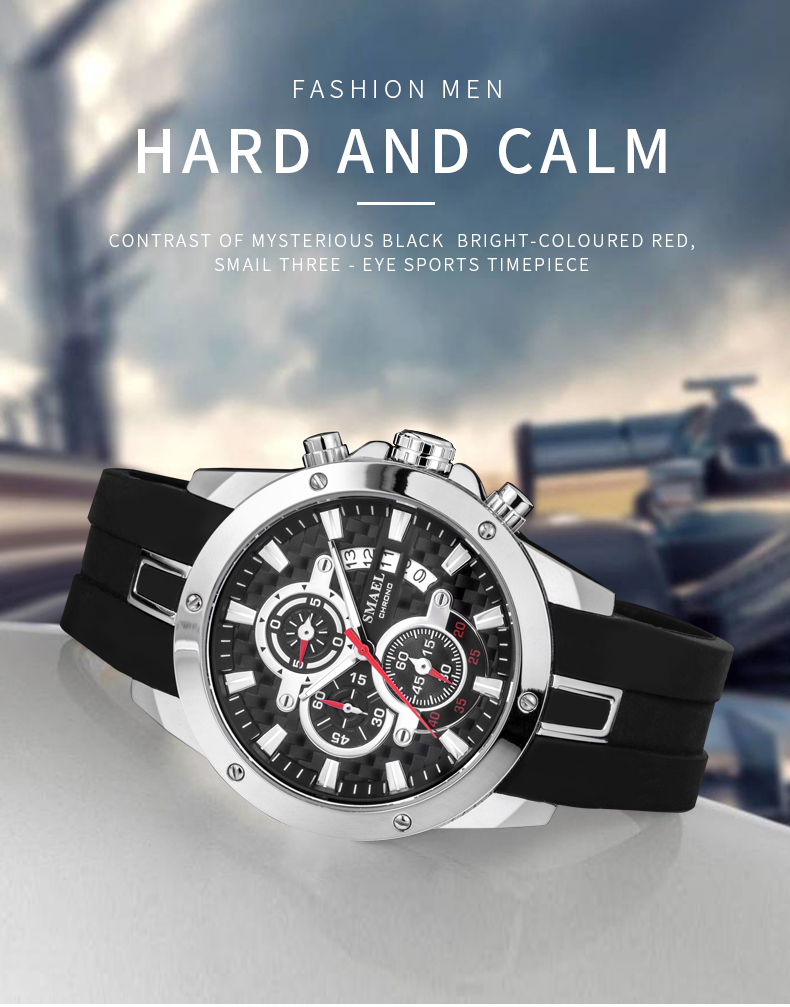 SMAEL 9087 Men Watches Sports Watches Military Watch Outdoor Chronograph Dual LED Display Relogio Masculino