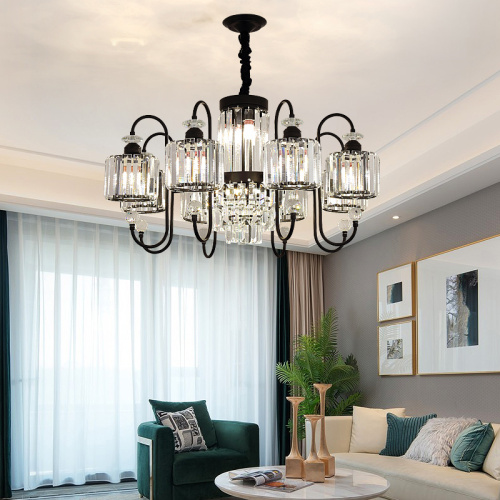 LEDER Balck Crystal Chandelier Kahayag