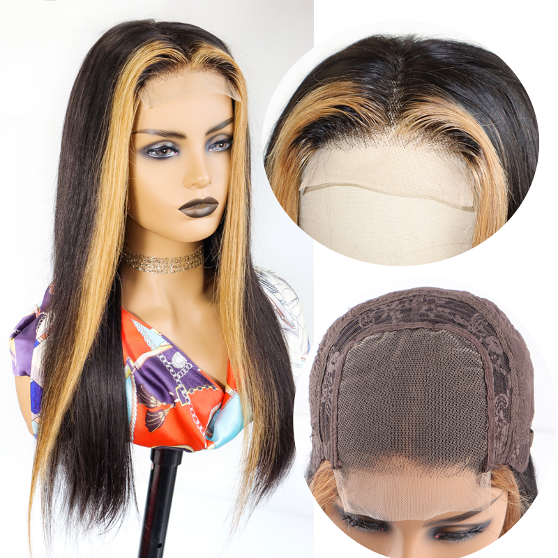 2021 Li&Queen New Fashion hot sell Brazilian real 100% human remy virgin hair lace front straight ombre color Wigs