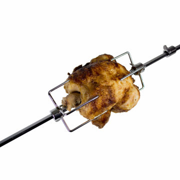 Barbecue Fork Food Grade 304 Stainless Steel BBQ Grill Rotisserie spit rod Electric Oven Rotary claws spit for chicken prong