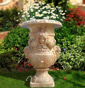 Noble Style Large Garden Marble Flowerpot