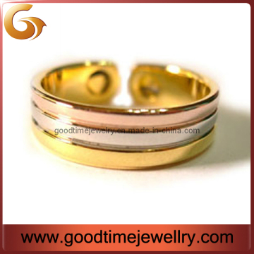 Three Color Stripe Copper Ring