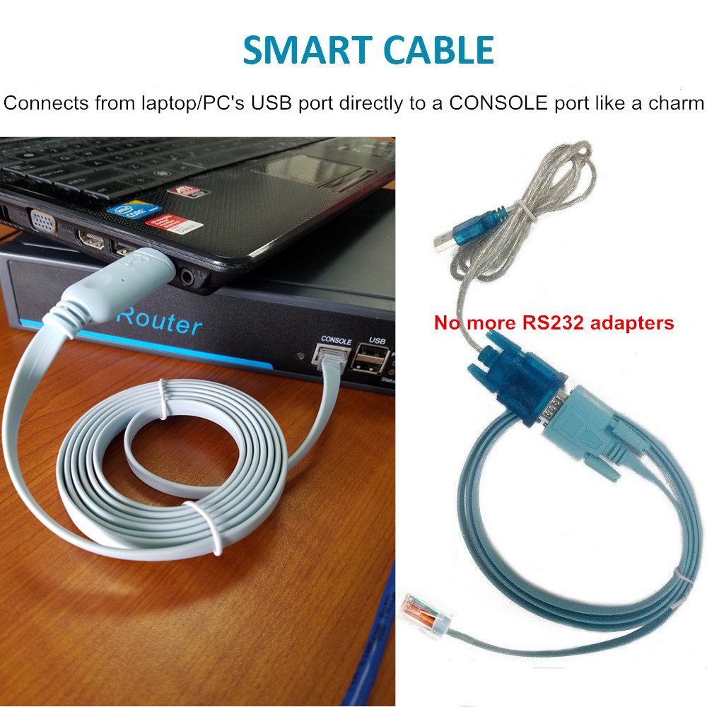 Plug and Play RS485 RSRS232 Serial WIN10 FTDI FT232RL USB Type C to RJ45 Console Cable for  Router Switch