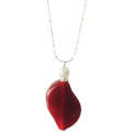 Natural Gemstone Agate Necklace with Silver Chain