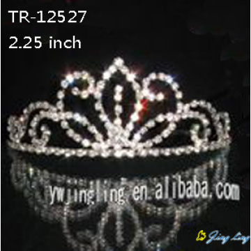 Coronas de diamante de imitación Tiara de cristal pequeño TR-12527