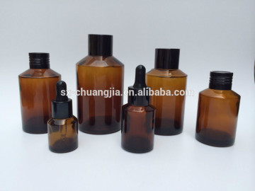 cosmetic essential oil amber frosted glass bottle amber glass jar