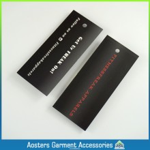 custom logo name uv printing black card hang tags for clothing