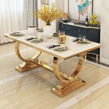 Wholesale Italian Furniture Chrome Table Leg Sunmica Dining Table CT007