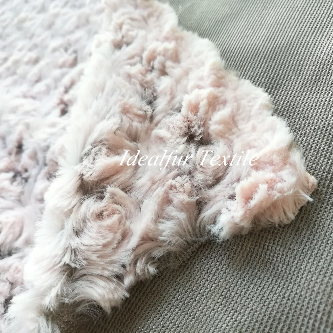 Rose Embossed Imitation Rabbit Fake Fur