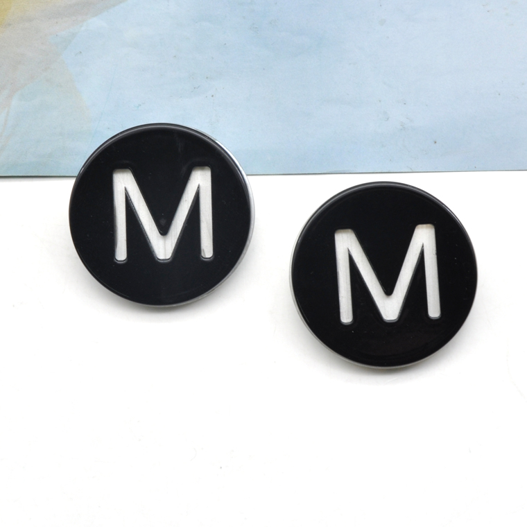 Custom acrylic color M letter stud earrings