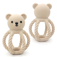 Bear-Shaped Silicone Rattle Teether Ball Baby Toy