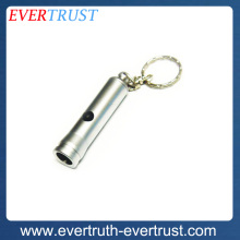 promotional custom silver led flashlight keychain