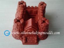 Non-stick Flexible Castle Silicone Cake Mould / Blue Novelty Cake Pan