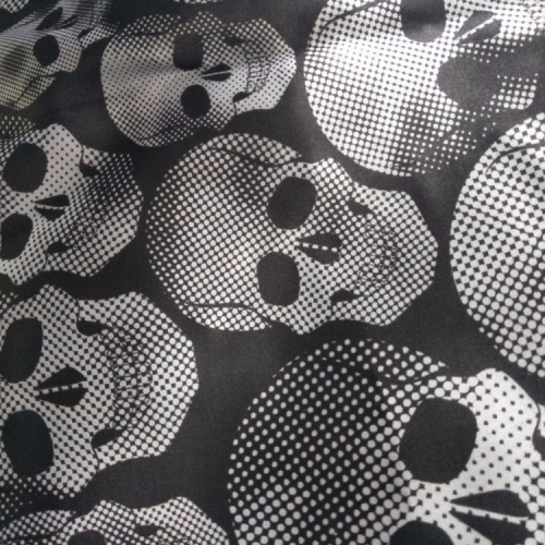 polyester fabric skull print fabric satin fabric