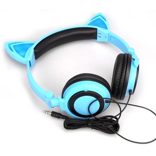 Wired Stereo Cat Ear Headphone LED for Promotion