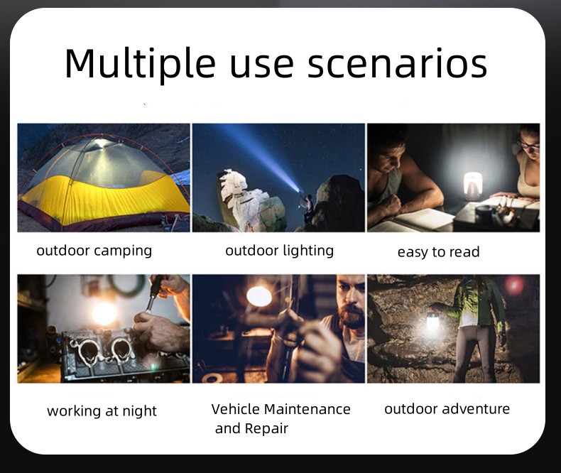 Luz de trabajo LED portátil Luz de trabajo recargable con base magnética 180 Lámpara rotativa plegable Batería Luz de trabajo