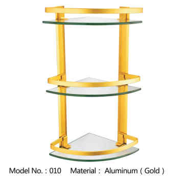 Wall Mount Bathroom Set Glass Yellow Shower Shelf