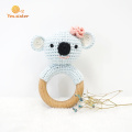 Jouets de bébé de dentition Koala en bois de hêtre au crochet