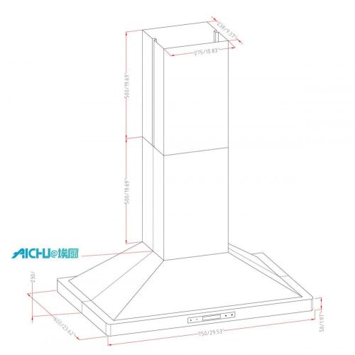 30 인치 아일랜드 키친 컨버터블 마운트 레인지