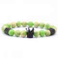 Bracelet en perles de pierre agate noire naturelle