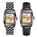 316L Tonneau Skeleton Mechanical Automatic Wrist Watch