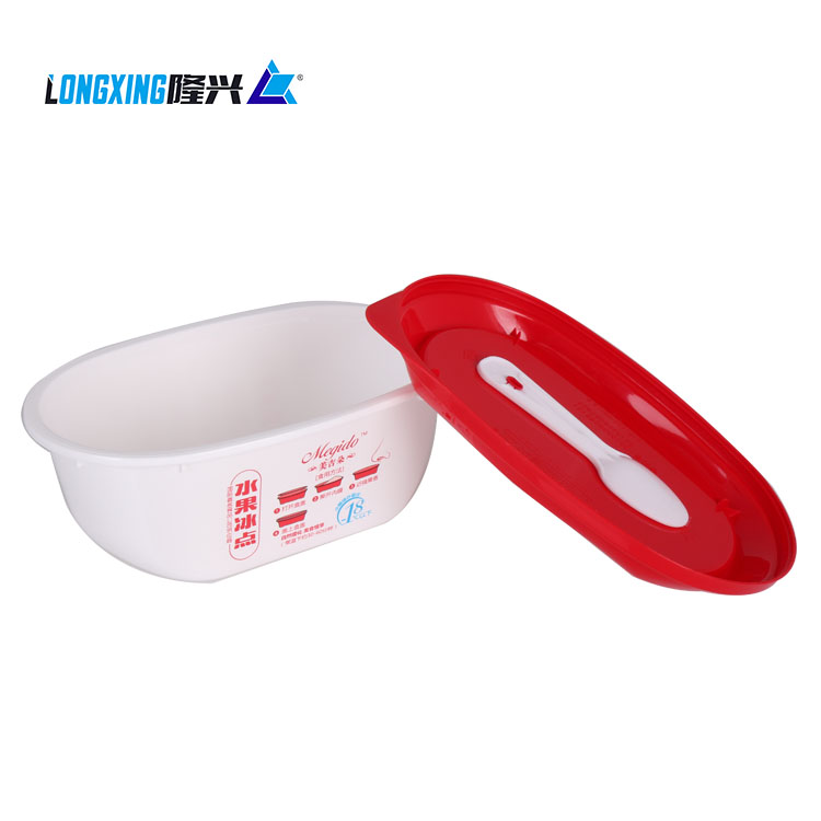 350cc Ice Cream Cup PP IML Container Food Packaging  with spoon and lid