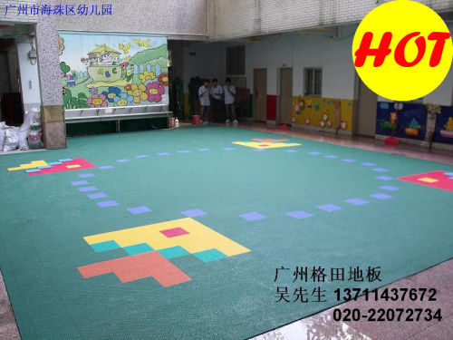 Gym / Kindergarten Flooring, Kids Playground Pp Interlocking Floor With Customized Color