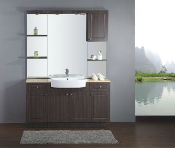 luxurious brown floor-standing bathroom vanity cabinet for M040